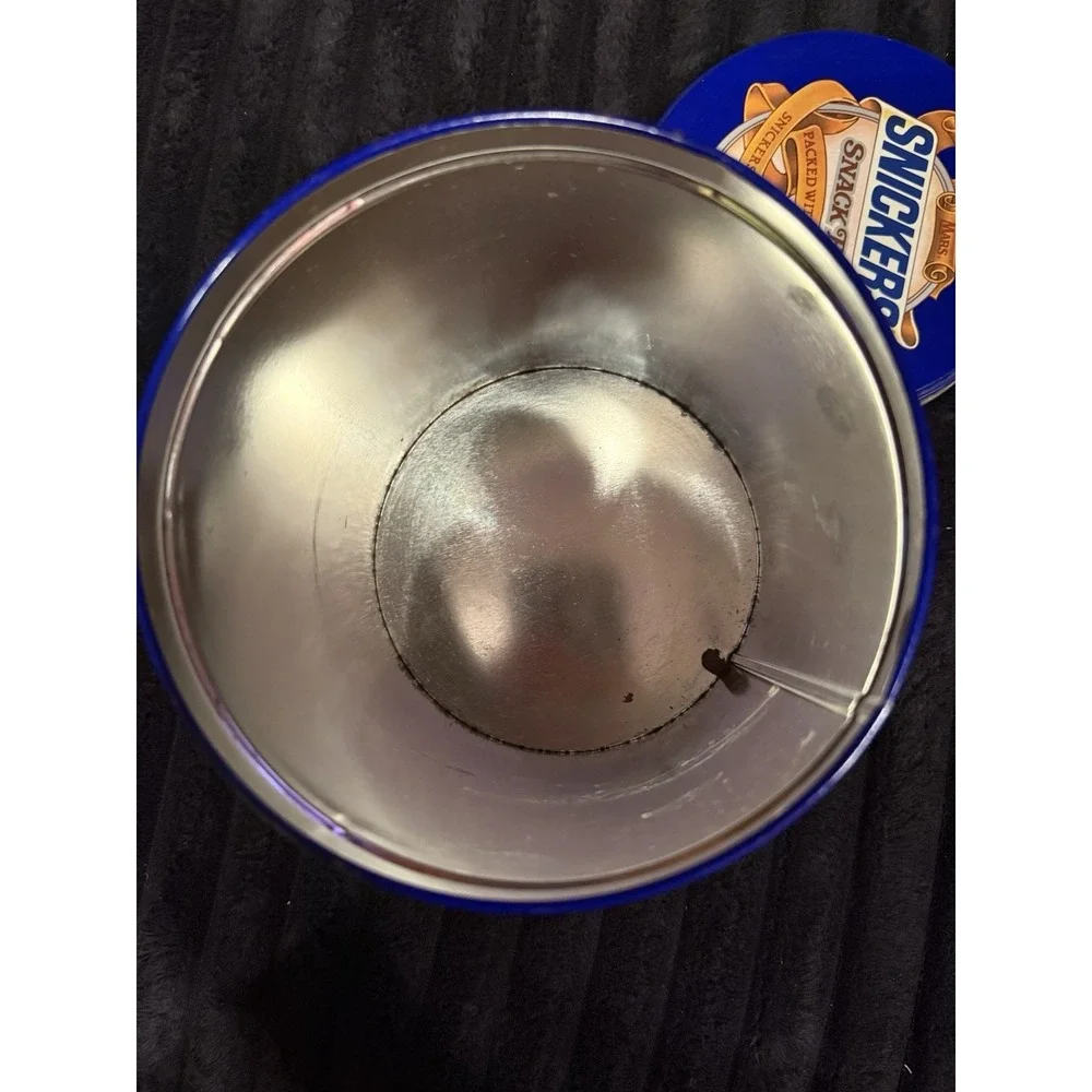 Vintage 1987 Snickers Snack Bars Mars Metal Tin Can 7.5